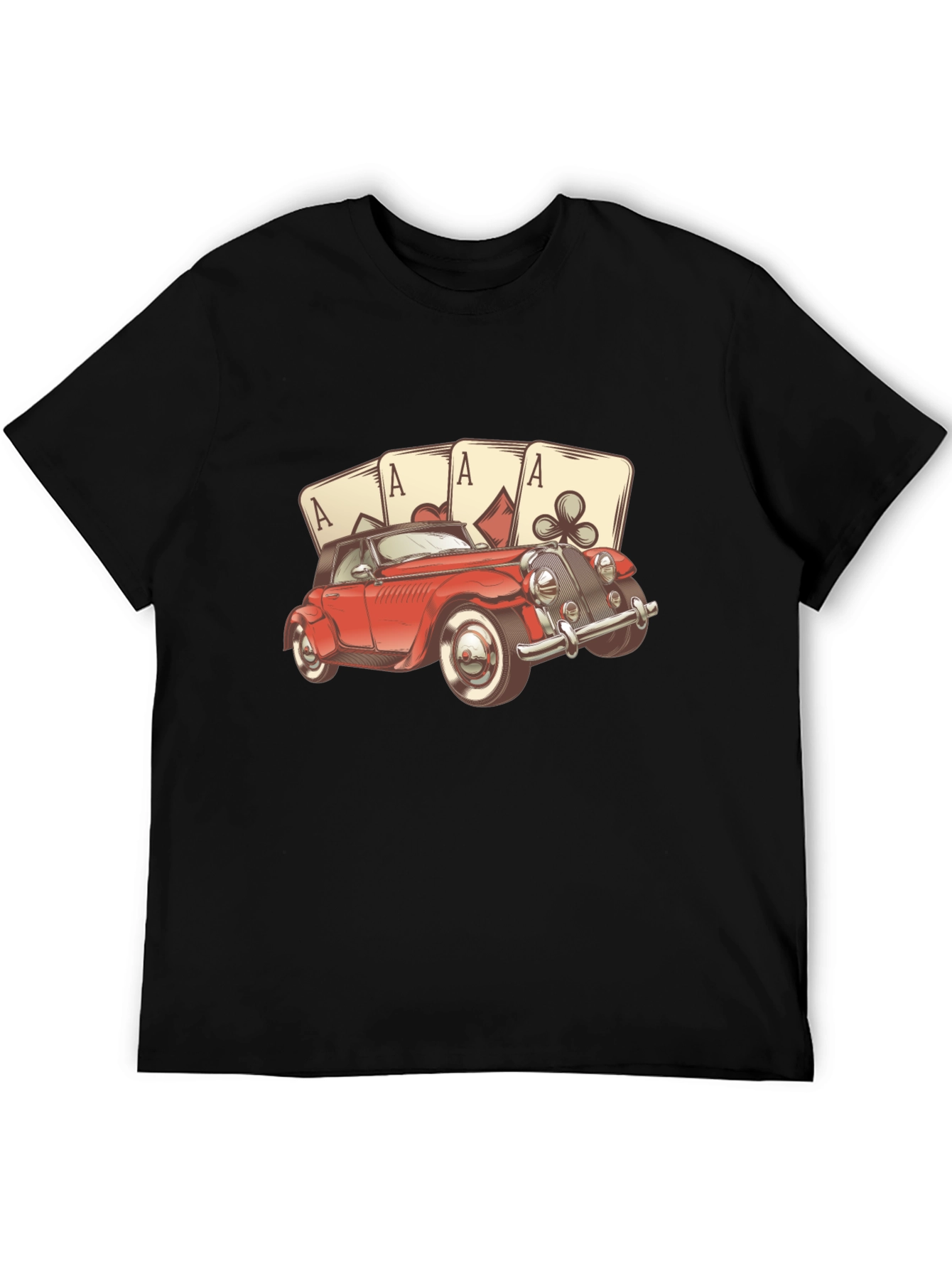 Ace Card Red Car Graphic T-Shirt