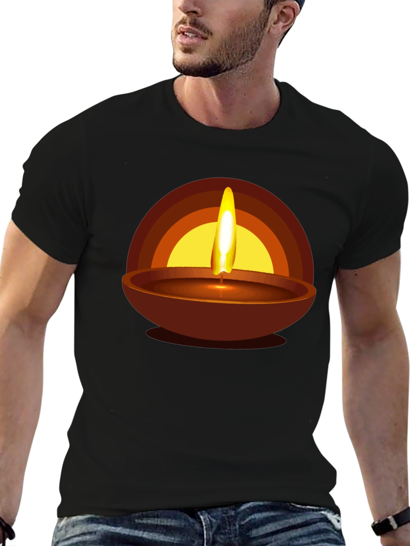 Diwali Flame Graphic T-Shirt - Celebration Style