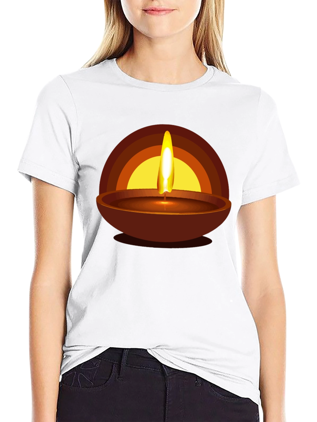Diwali Flame Graphic T-Shirt - Celebration Style