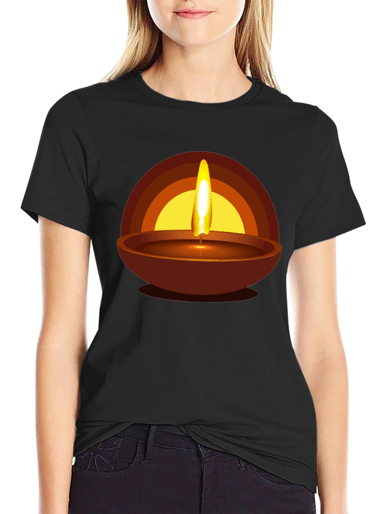 Diwali Flame Graphic T-Shirt - Celebration Style