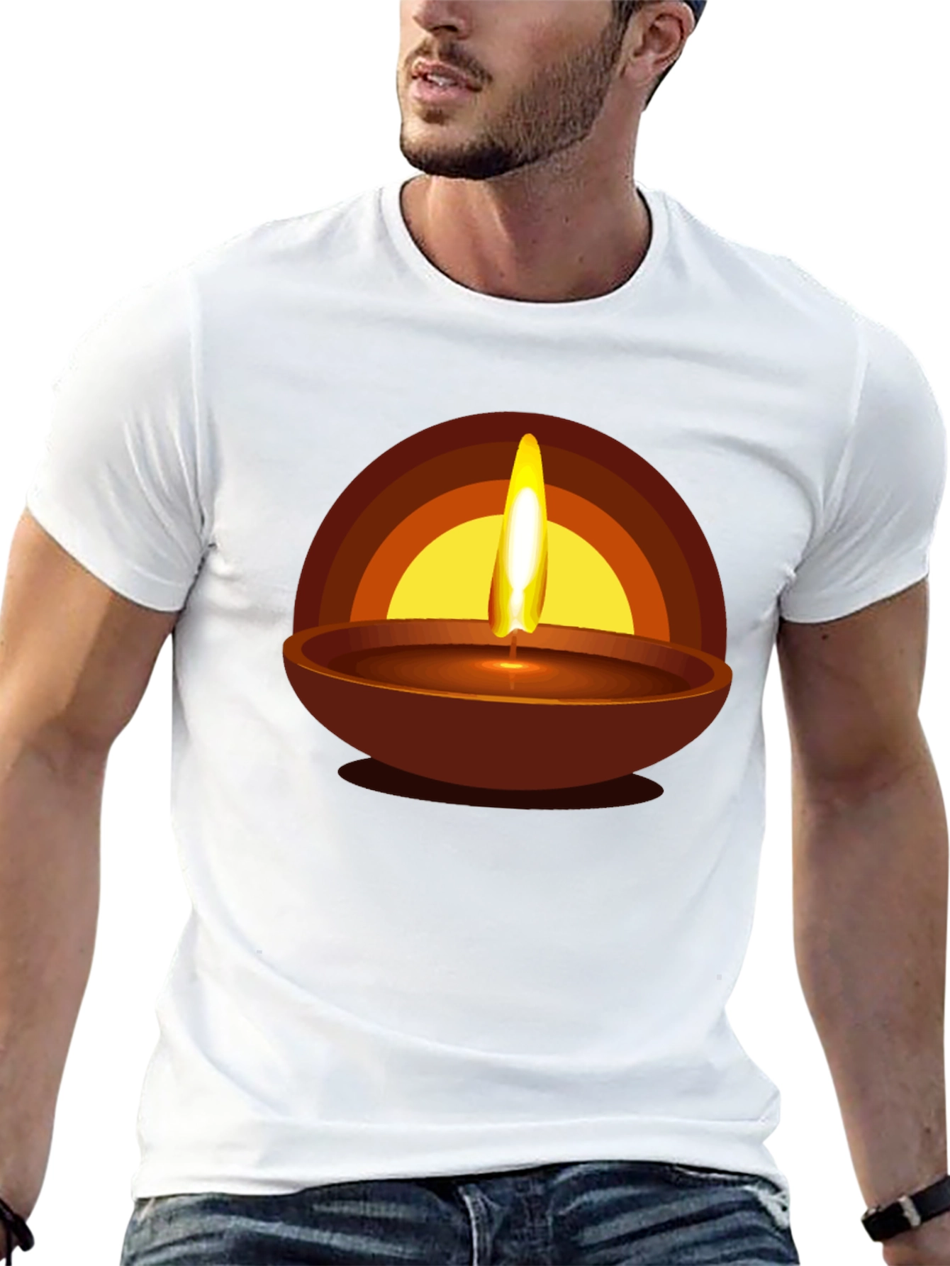 Diwali Flame Graphic T-Shirt - Celebration Style