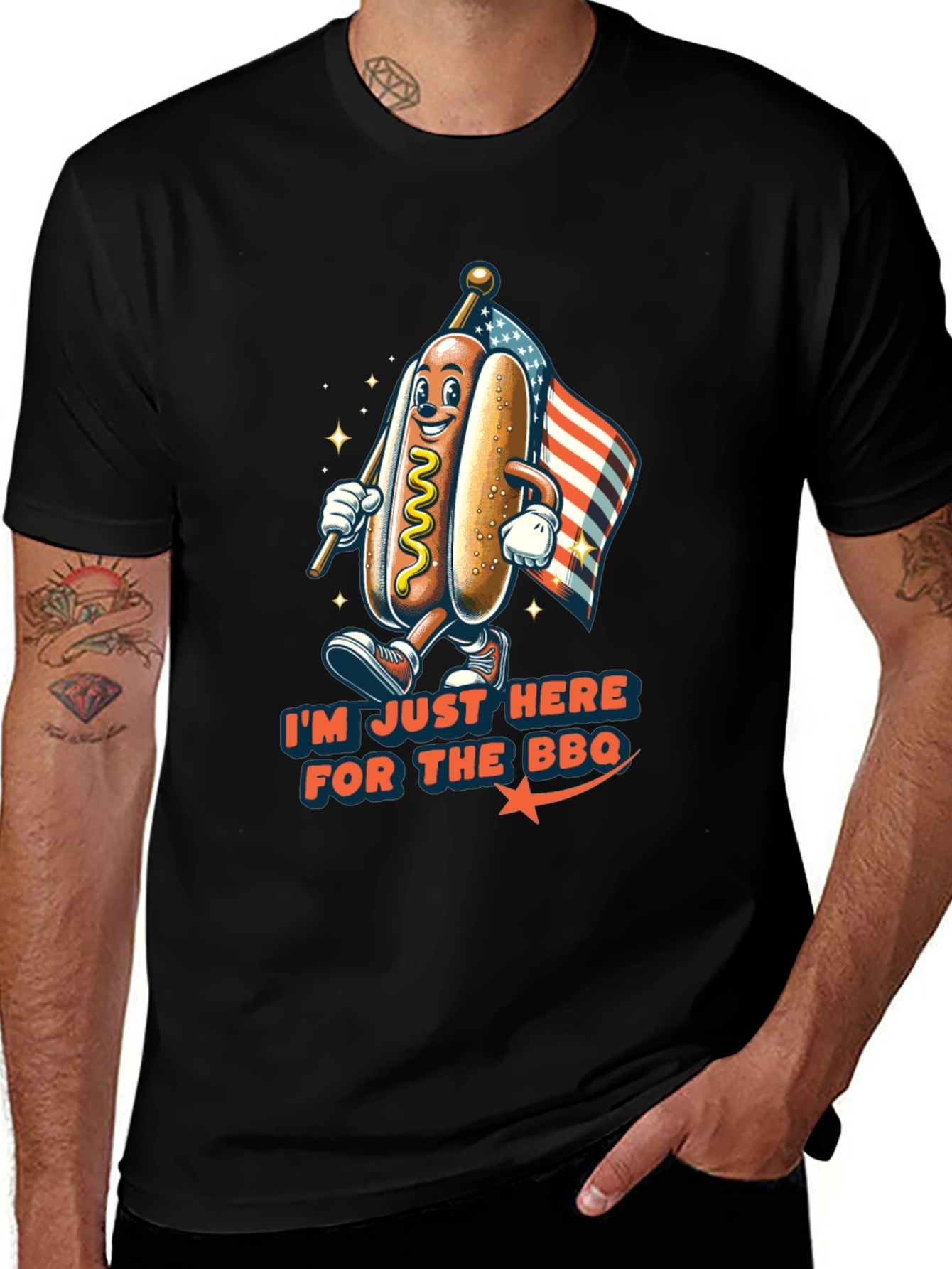 BBQ Hot Dog Graphic T-Shirt