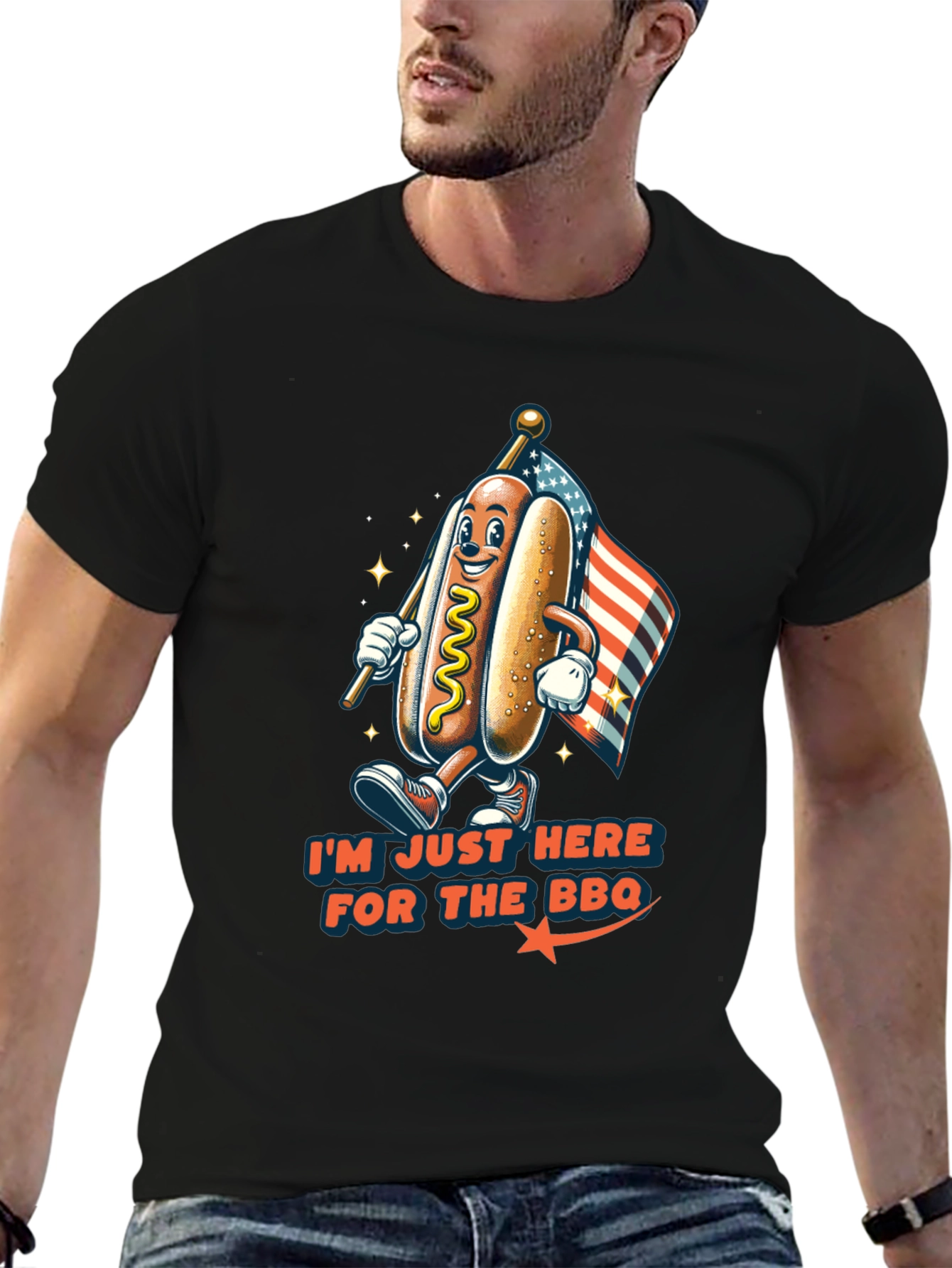 BBQ Hot Dog Graphic T-Shirt