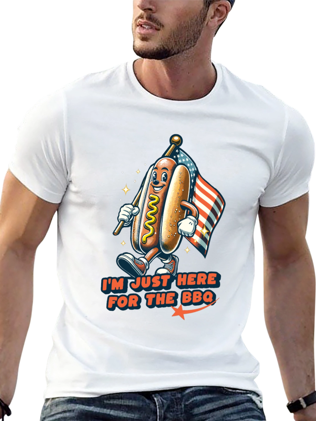 BBQ Hot Dog Graphic T-Shirt
