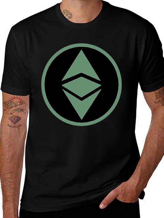 Ethereum Crypto Logo Graphic T-Shirt - Black