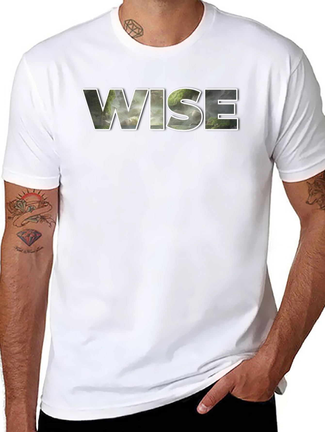 Wise Graphic Tee - Nature Scene Inlay