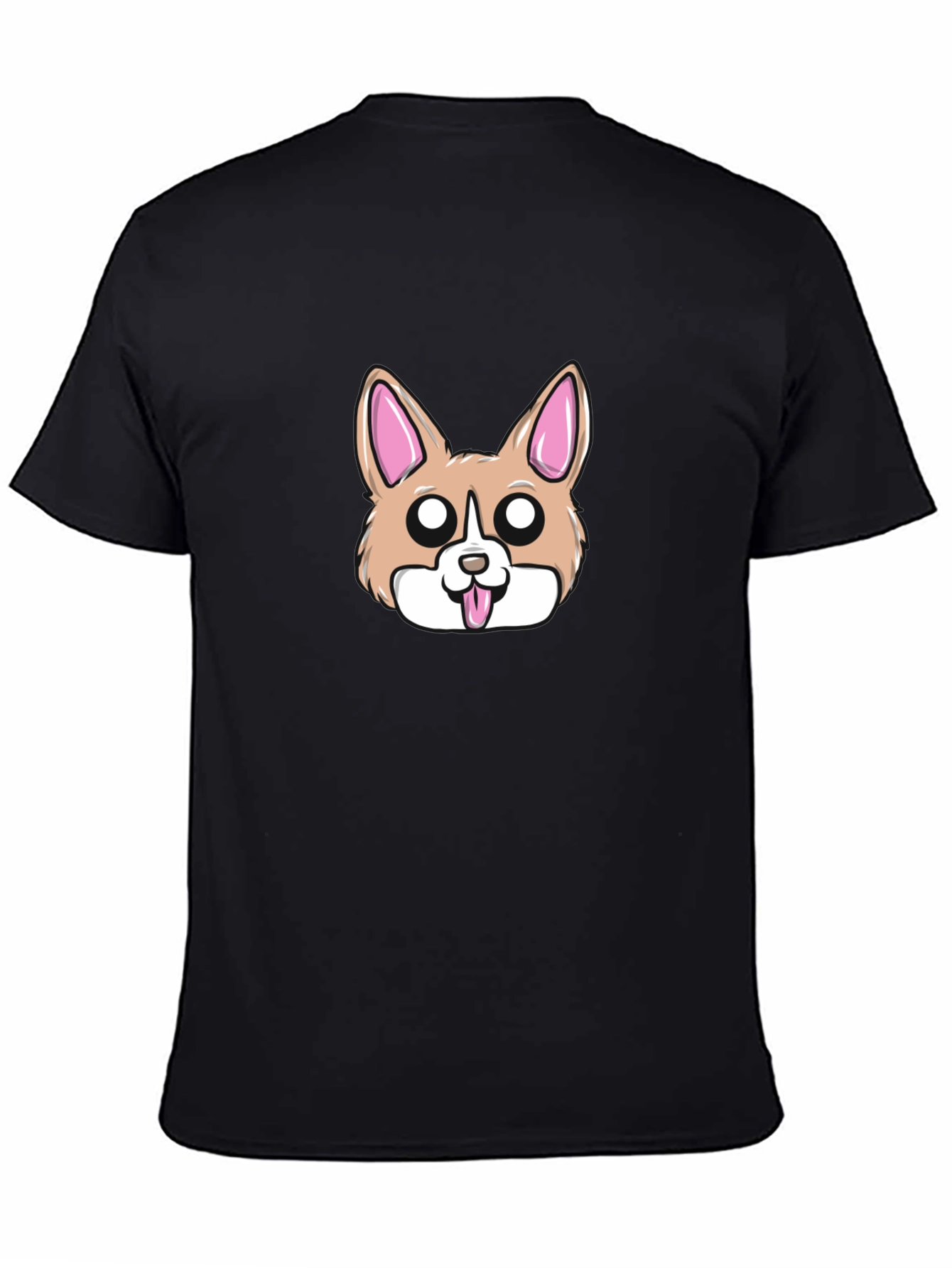 Corgi Cartoon Black T-Shirt