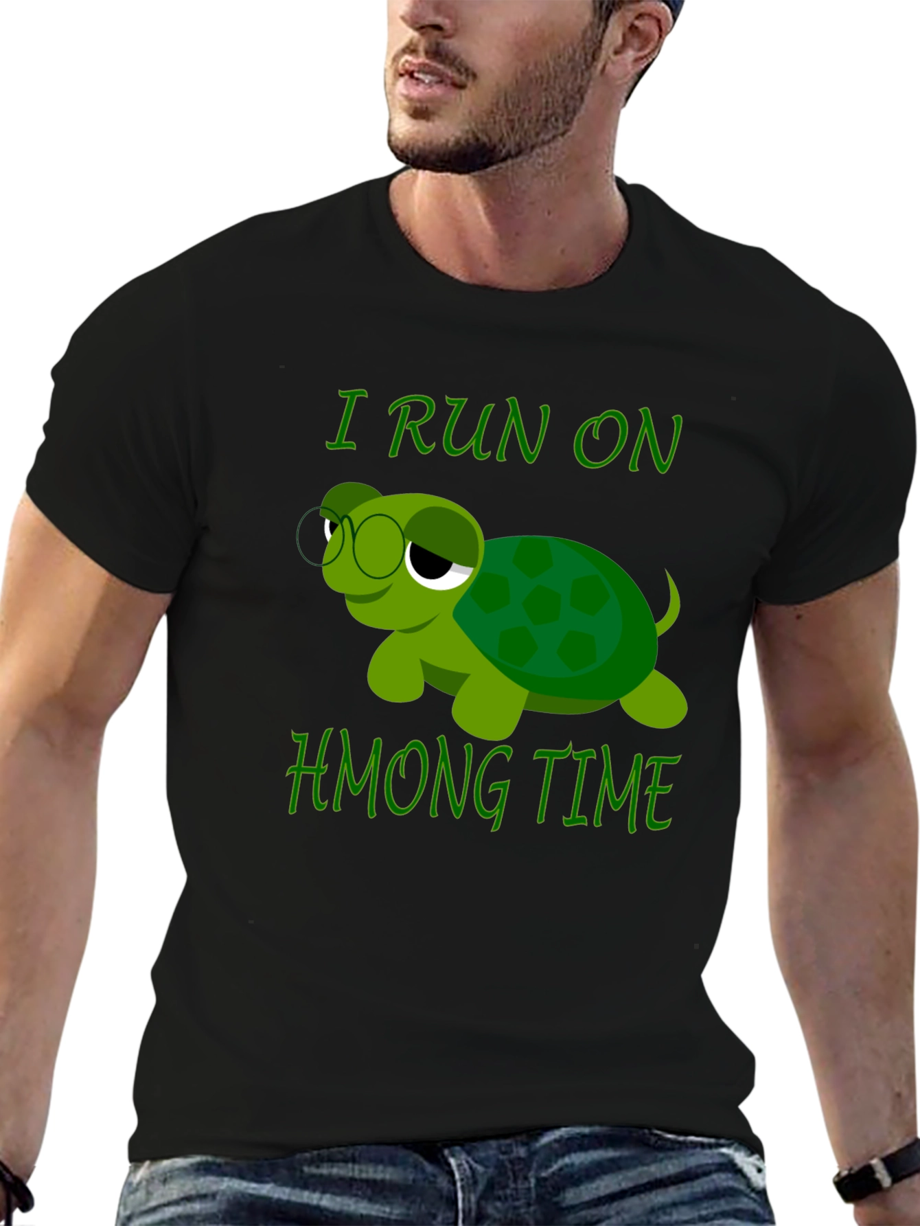Funny Turtle I Run On Hmong Time T-Shirt