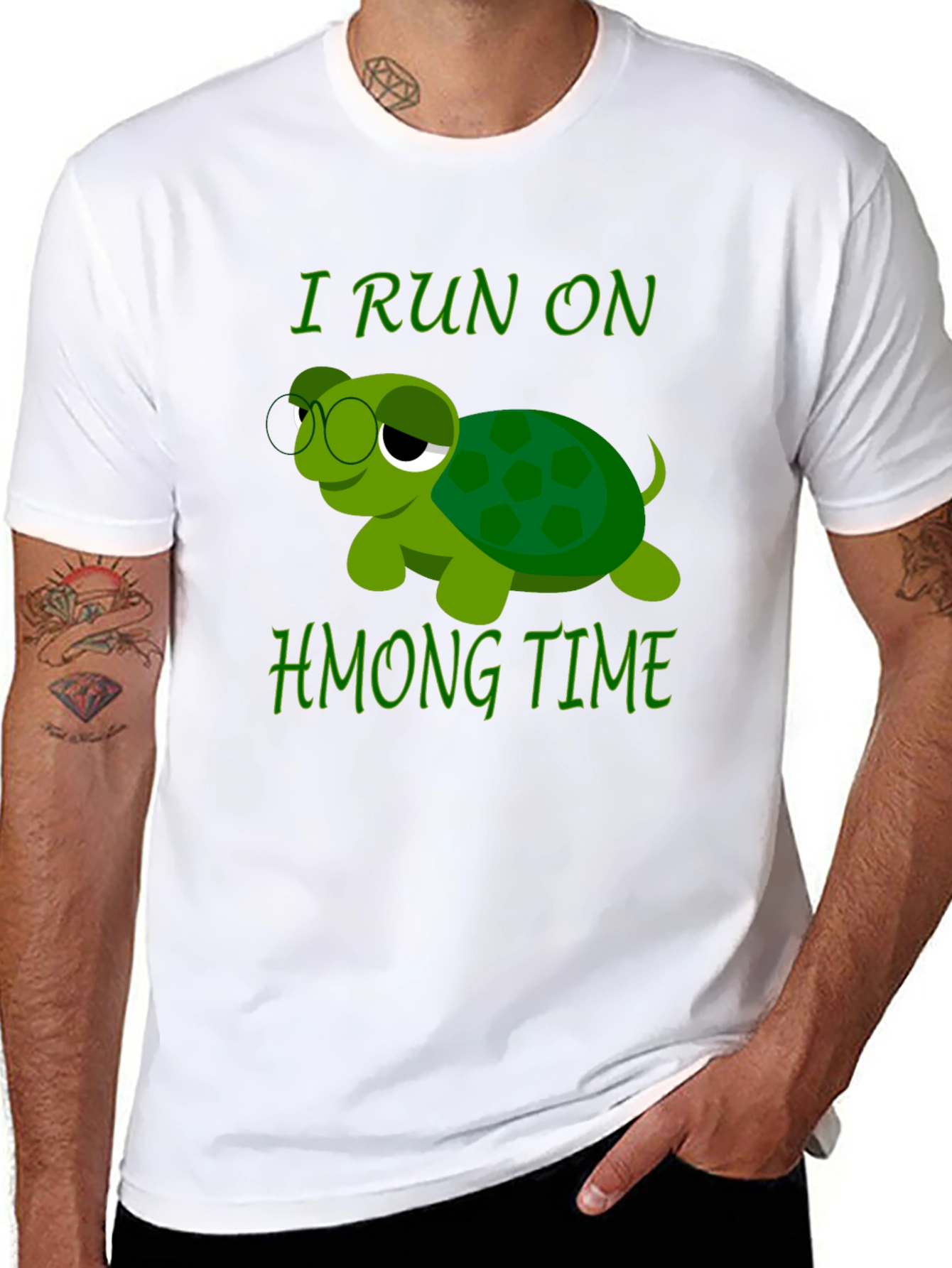 Funny Turtle I Run On Hmong Time T-Shirt