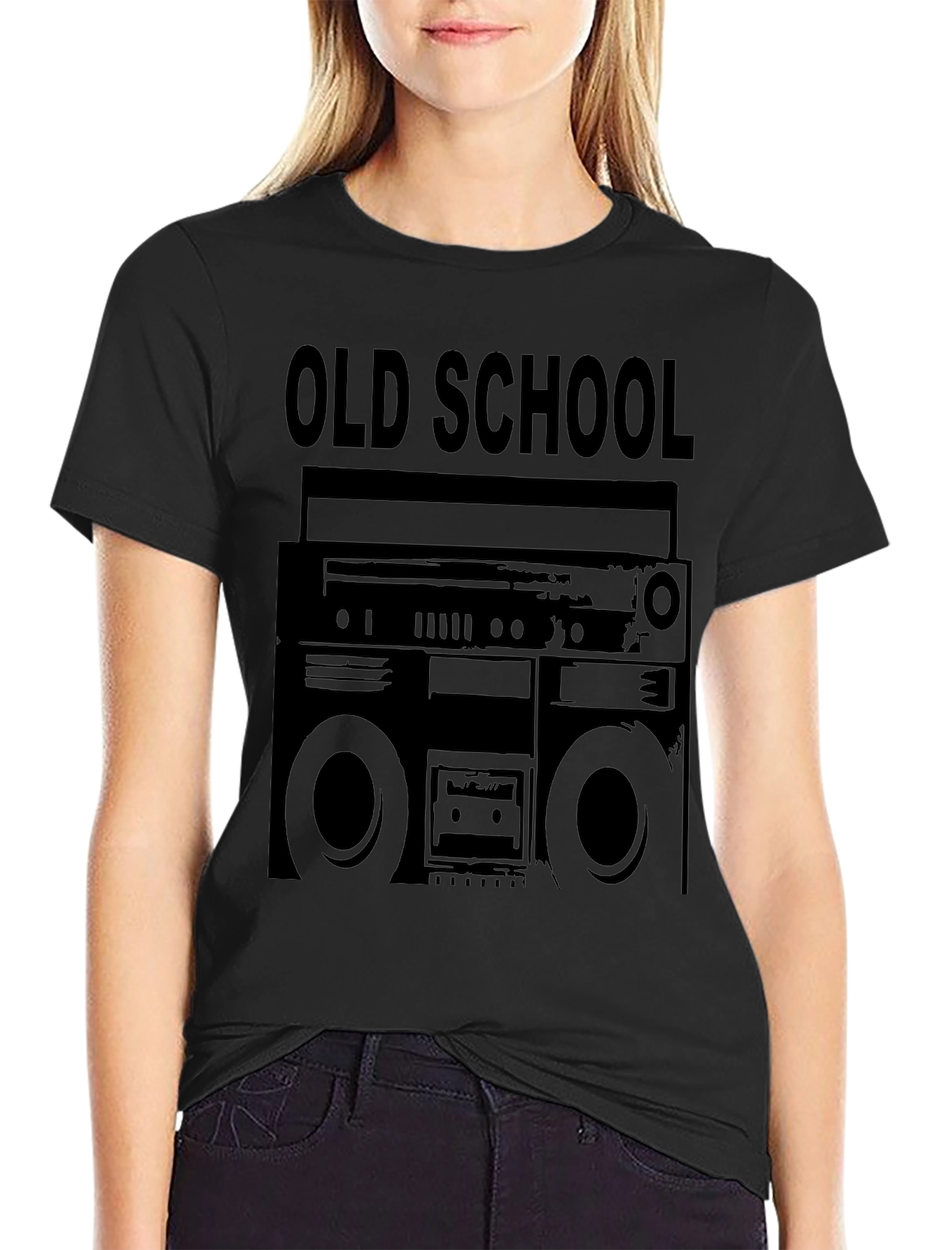 Old School Boombox Graphic Tee - Retro Style