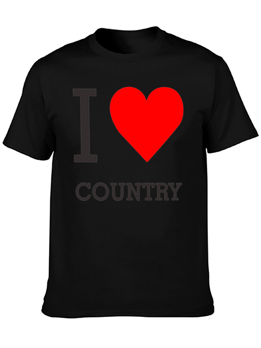 I Love Country Black Graphic Tee