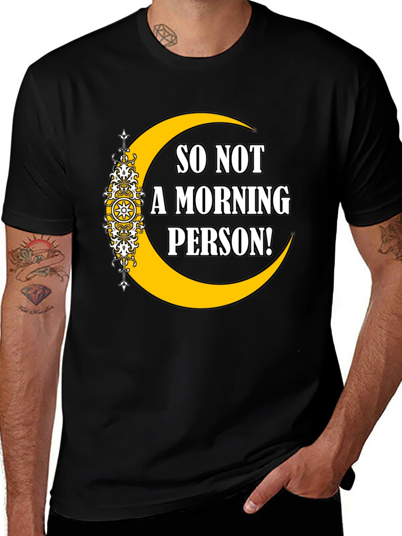 Not a Morning Person Graphic T-Shirt - Black