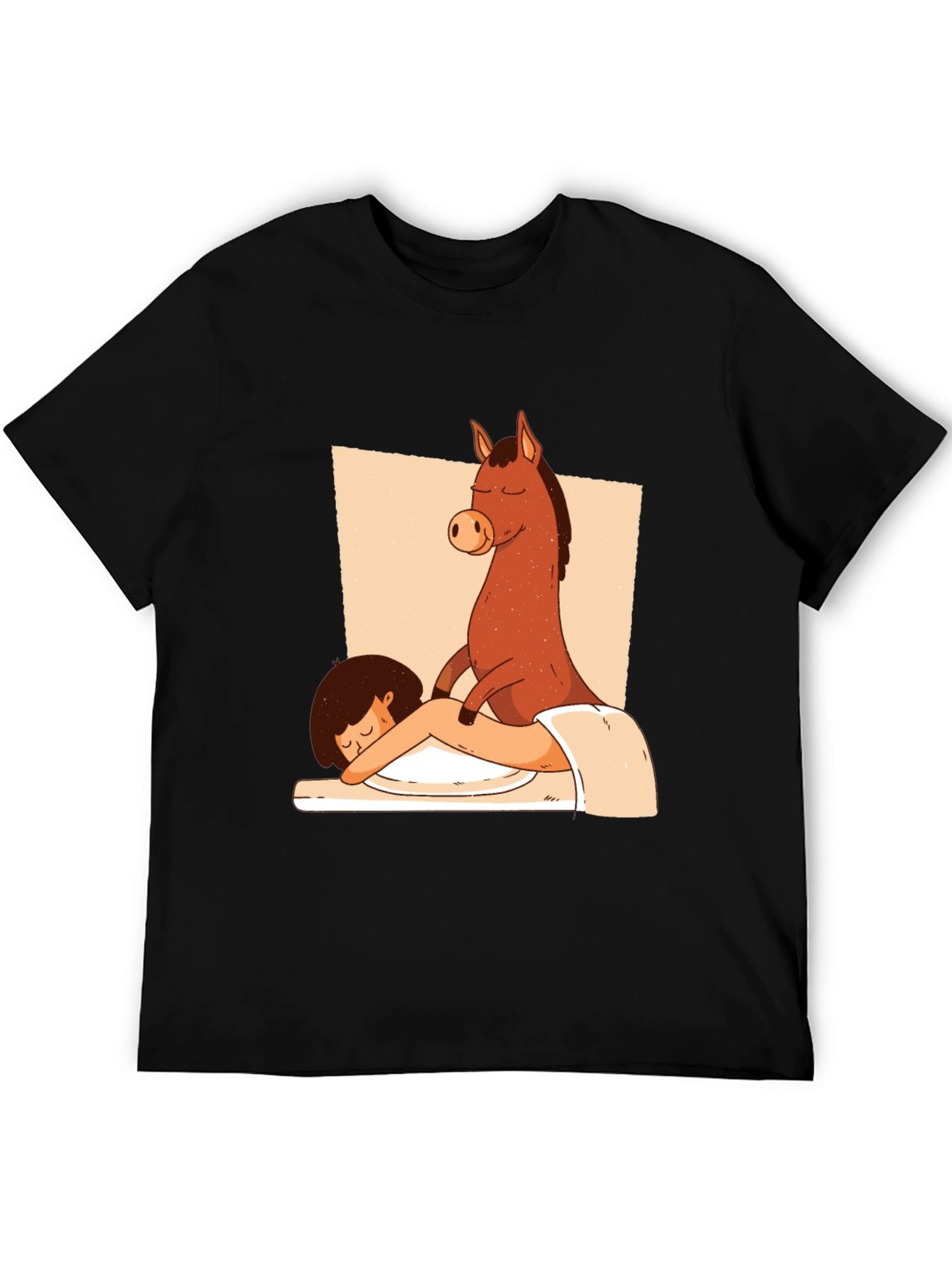 Horse Massage T-Shirt - Funny Cartoon Tee