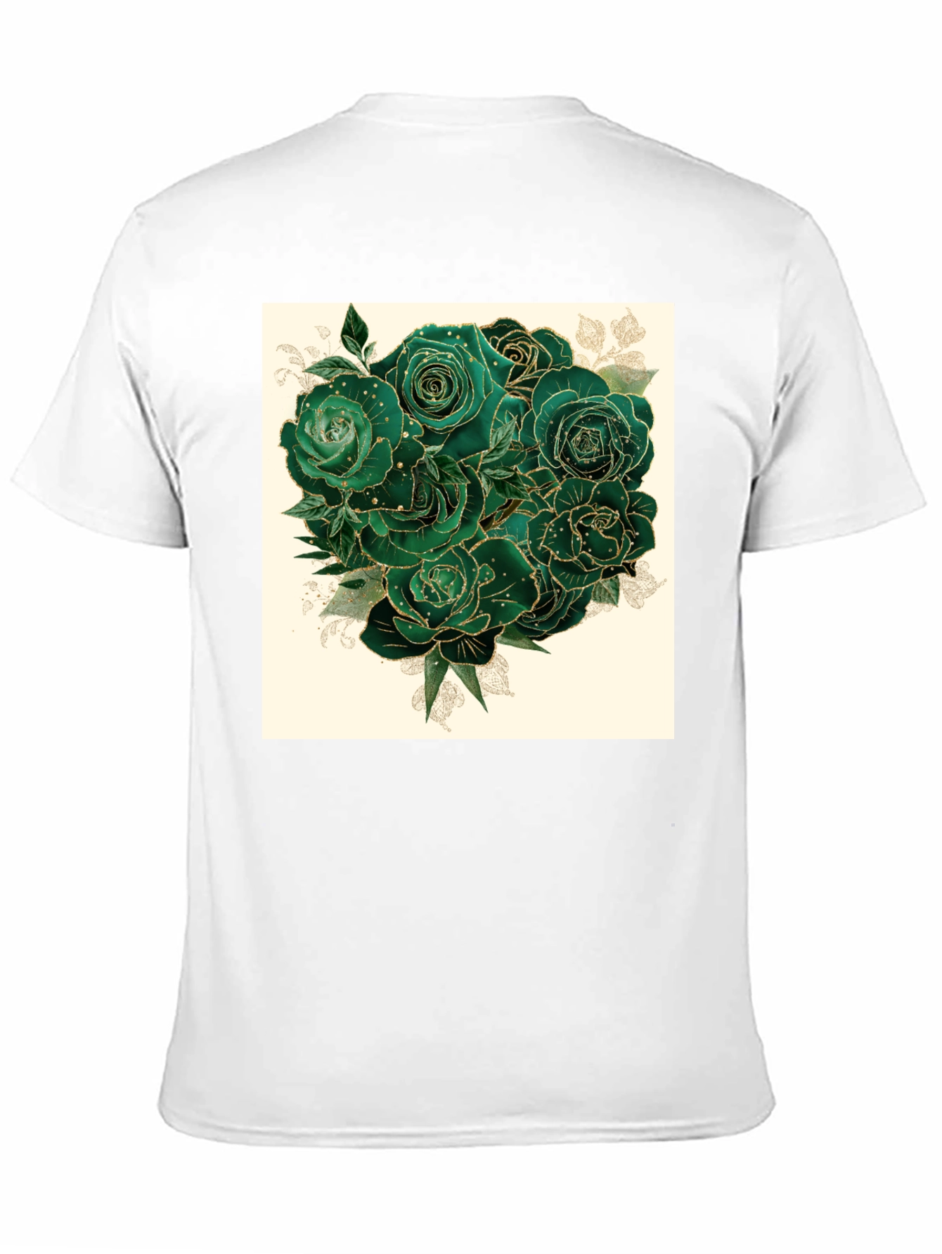 Emerald Roses Graphic Tee - Stylish & Unique
