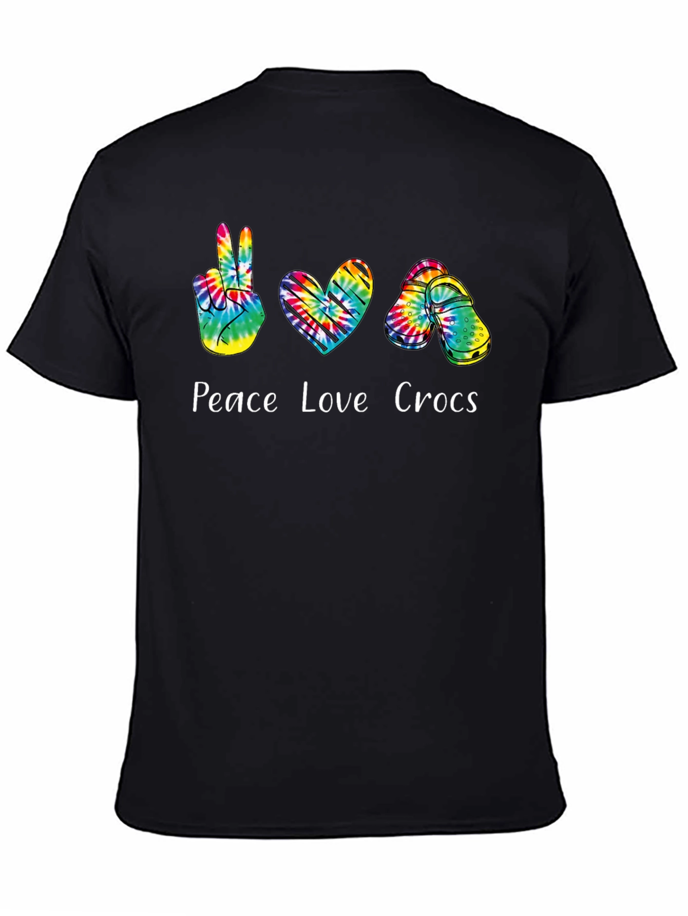 Peace Love Crocs Tie-Dye T-Shirt
