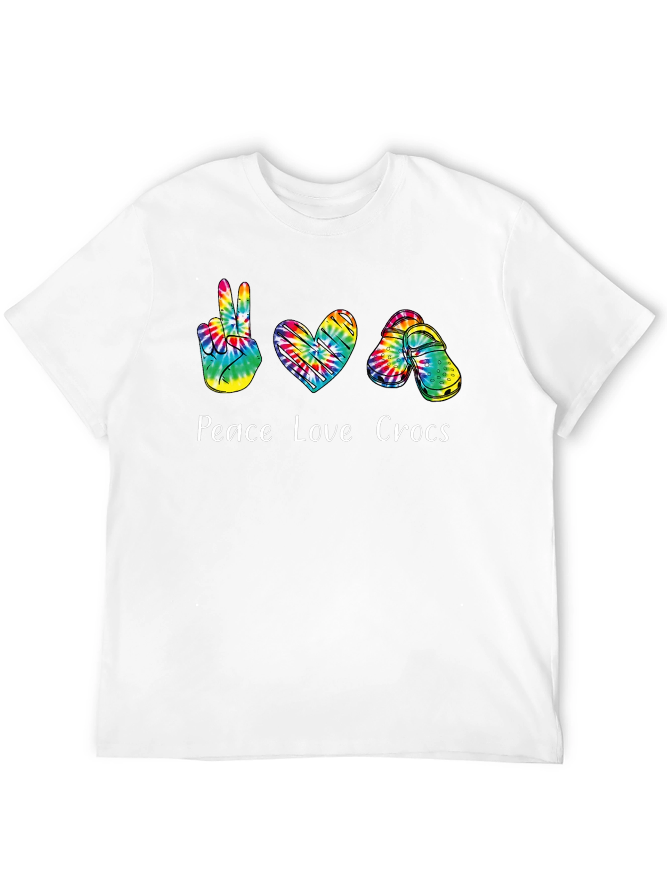 Peace Love Crocs Tie-Dye T-Shirt