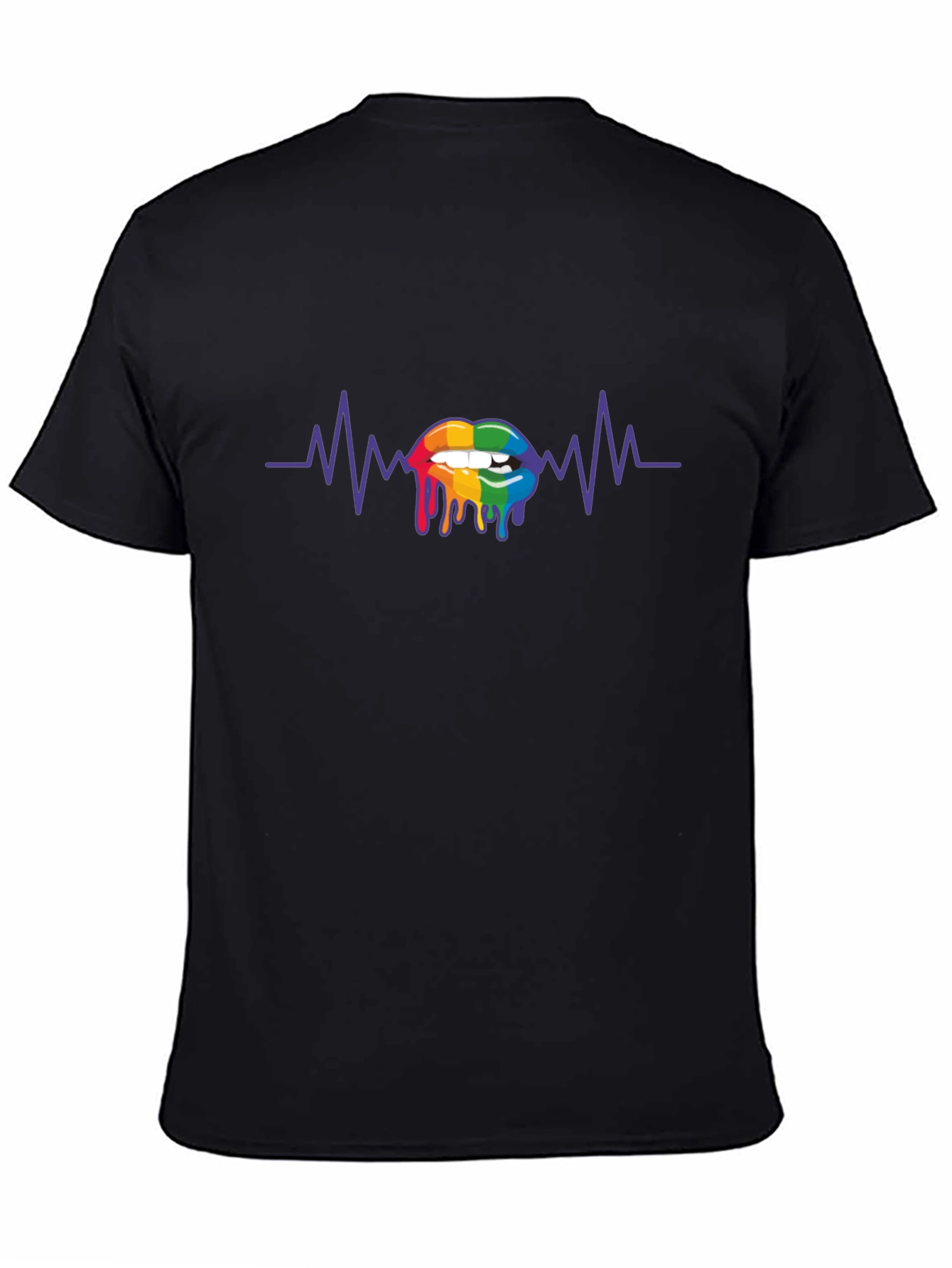 Rainbow Lips Heartbeat Graphic Tee