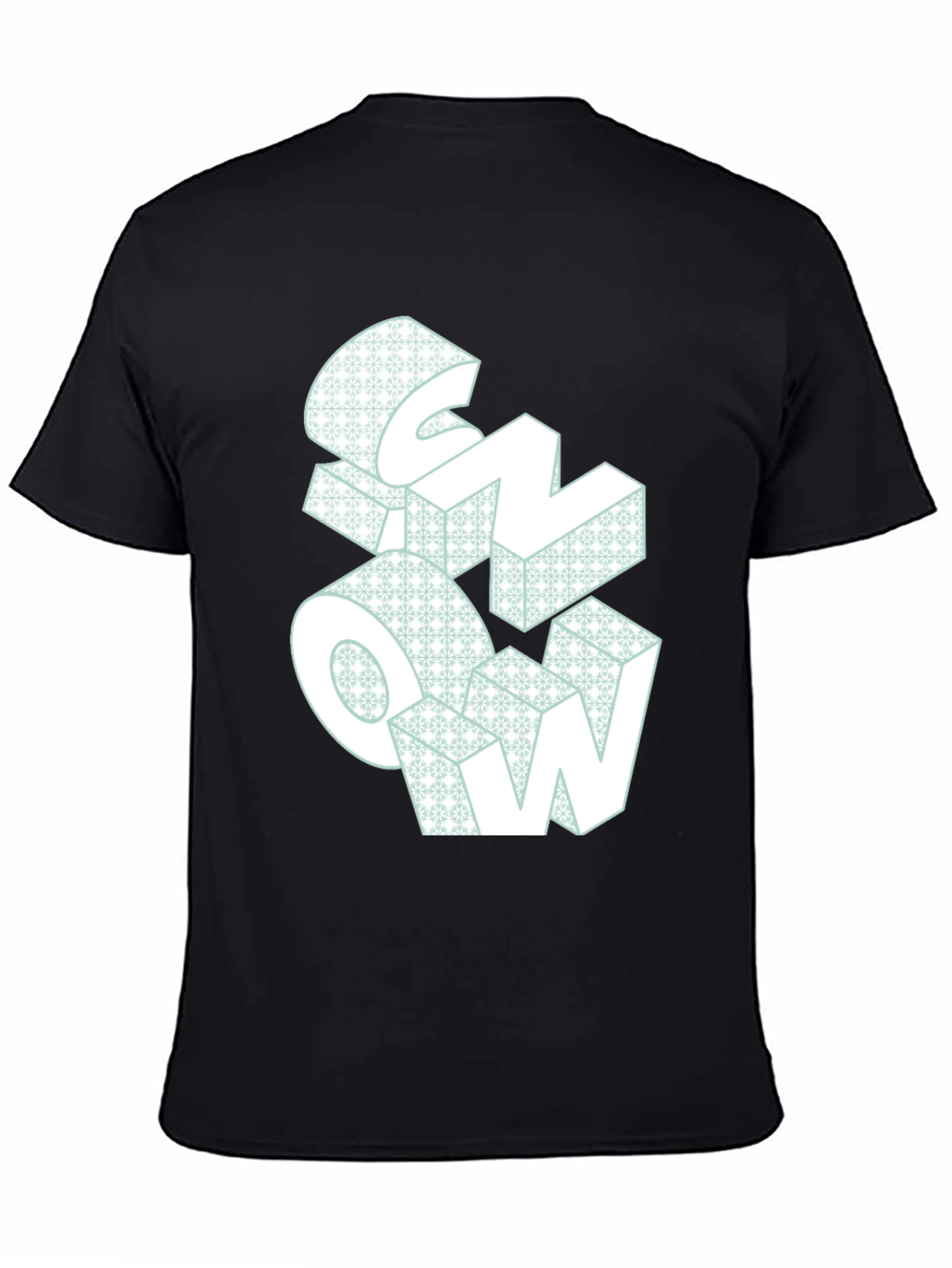 Snow Graphic Print Black T-Shirt