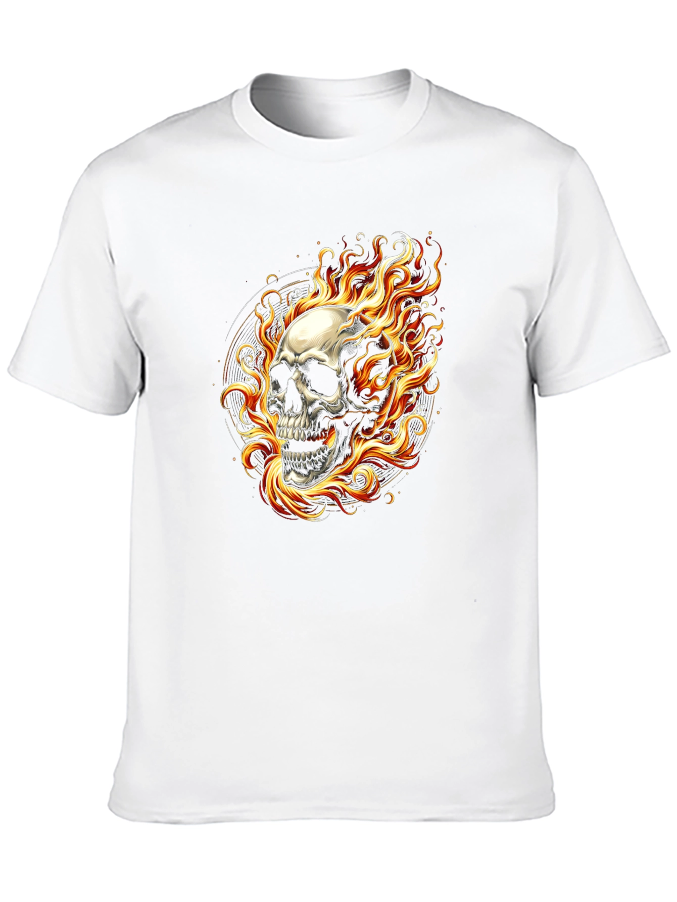 Flaming Skull Black T-Shirt - Edgy Graphic Tee
