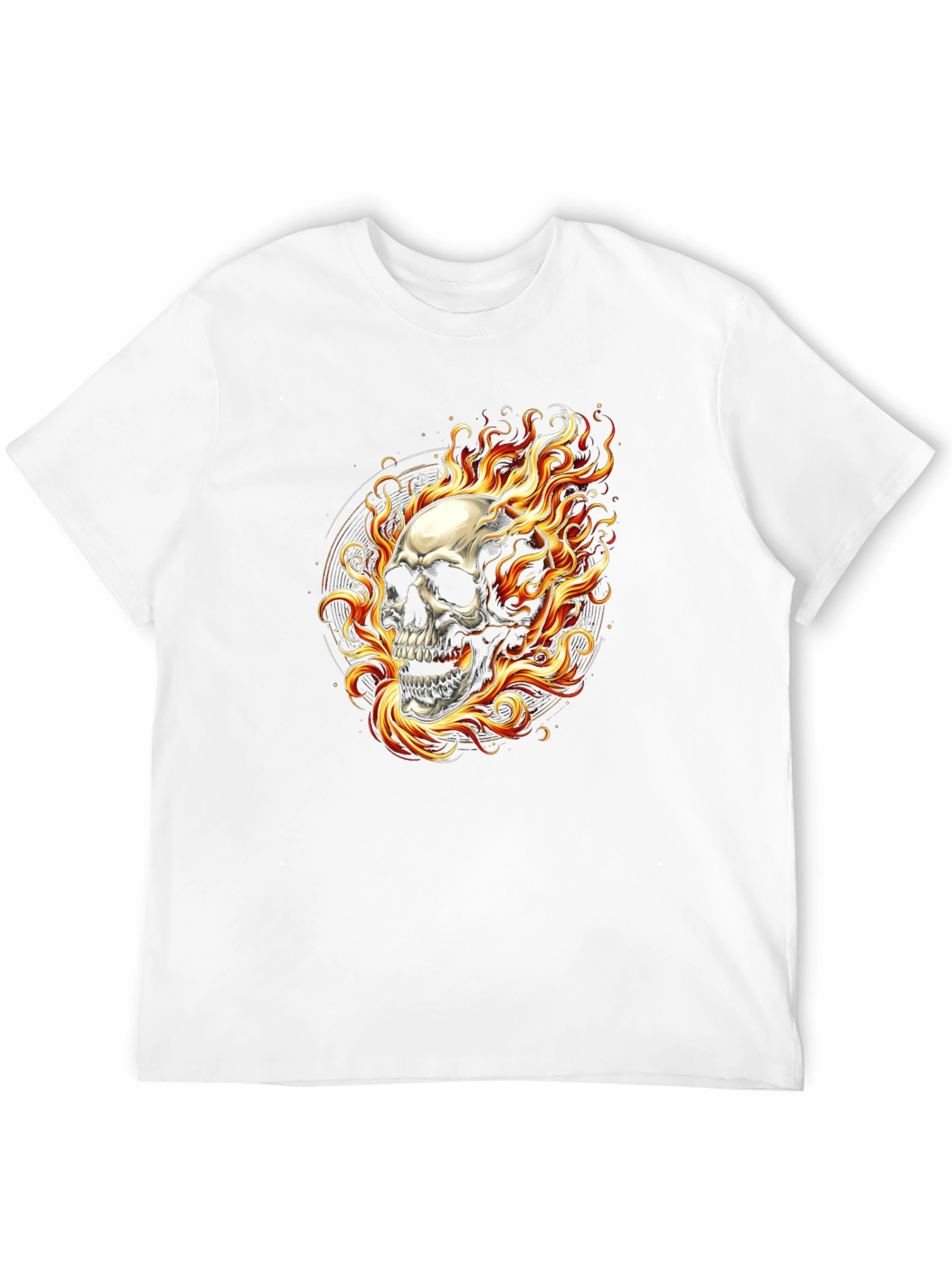 Flaming Skull Black T-Shirt - Edgy Graphic Tee