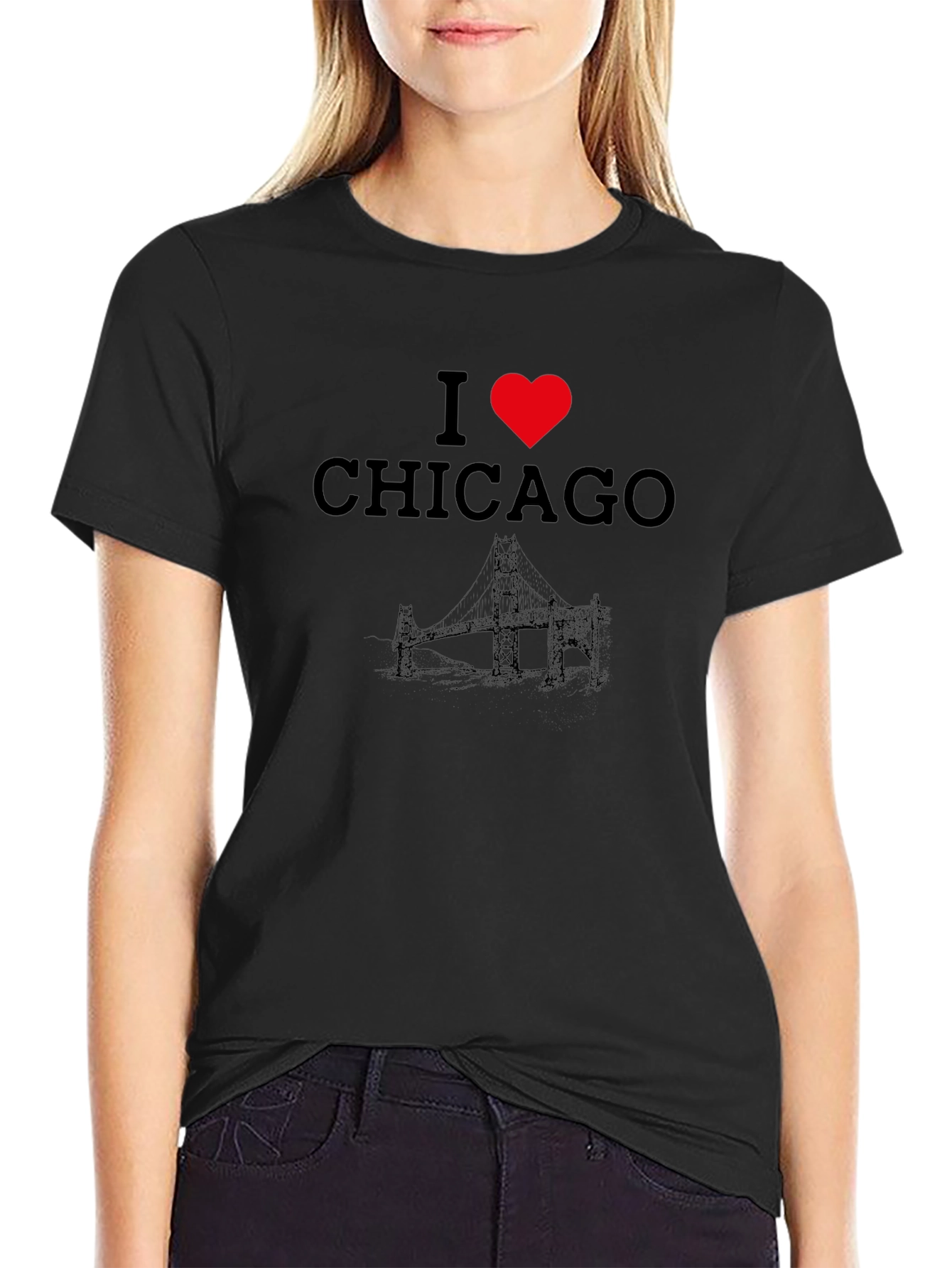I Heart Chicago Black T-Shirt