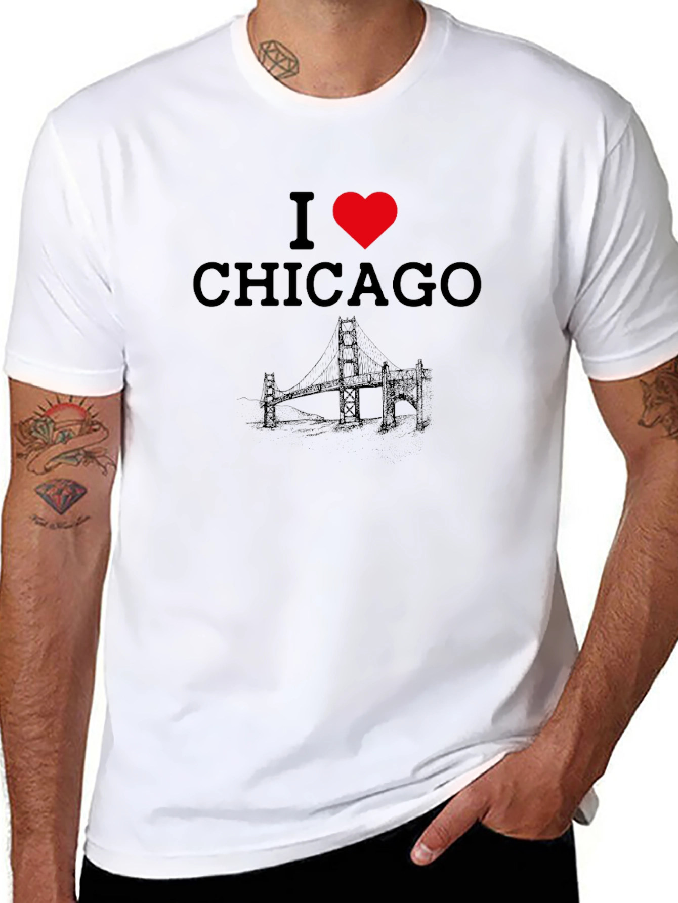 I Heart Chicago Black T-Shirt