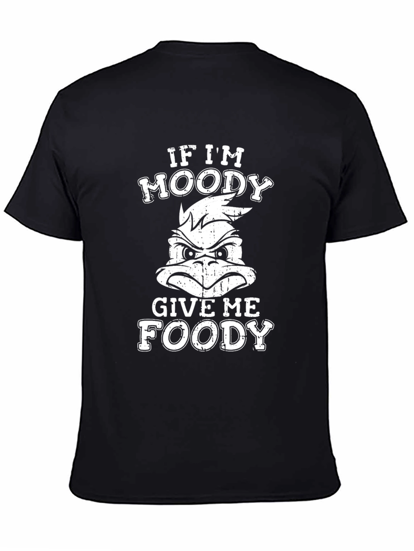 Moody Foody Black T-Shirt - Funny Graphic Tee