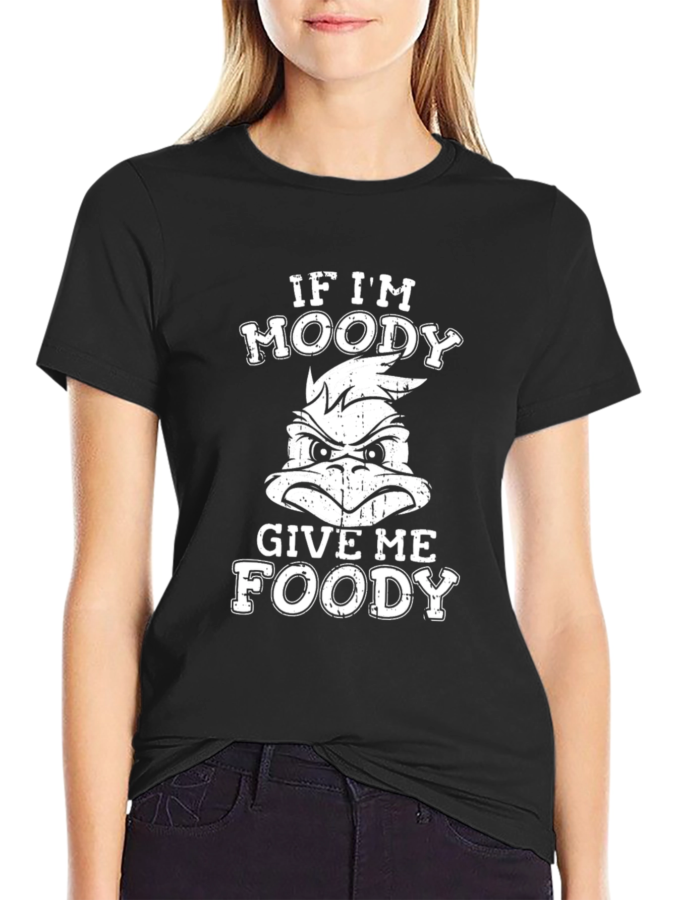 Moody Foody Black T-Shirt - Funny Graphic Tee