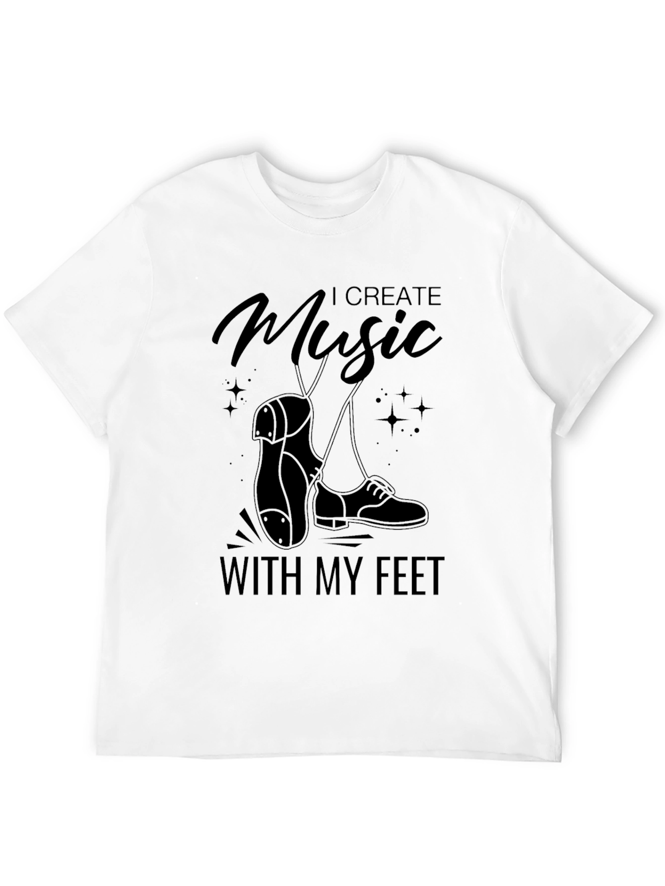 I Create Music With My Feet Black T-Shirt