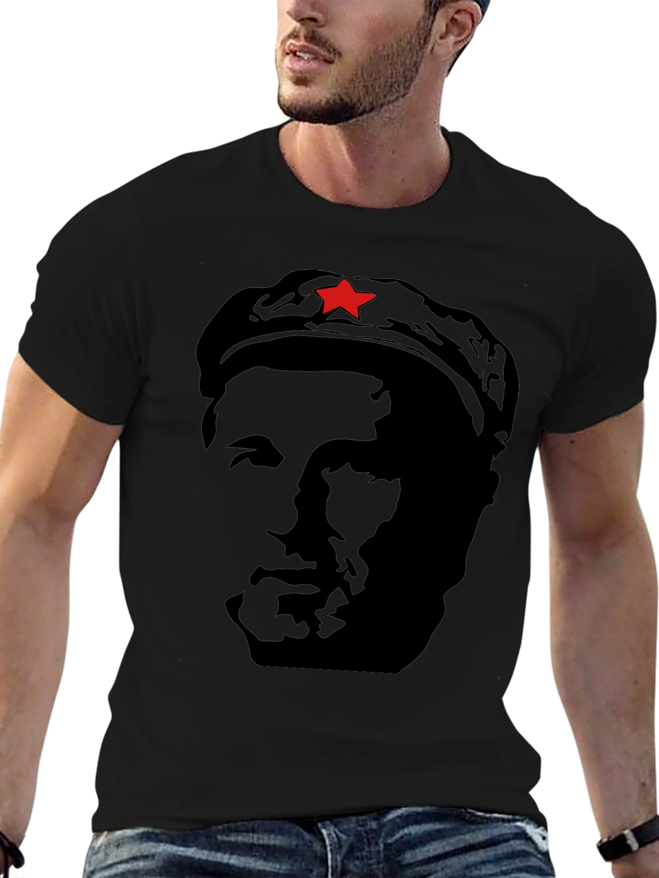 Che Guevara Graphic Print Mens Black T-Shirt