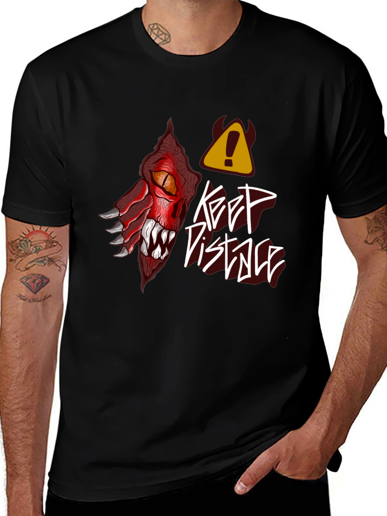 Keep Distance Dragon Graphic T-Shirt