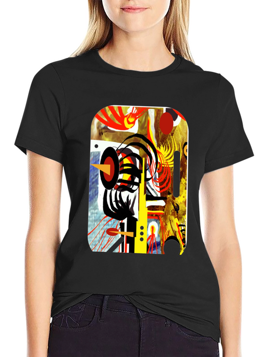 Abstract Art Graphic Black Tee - Modern Style