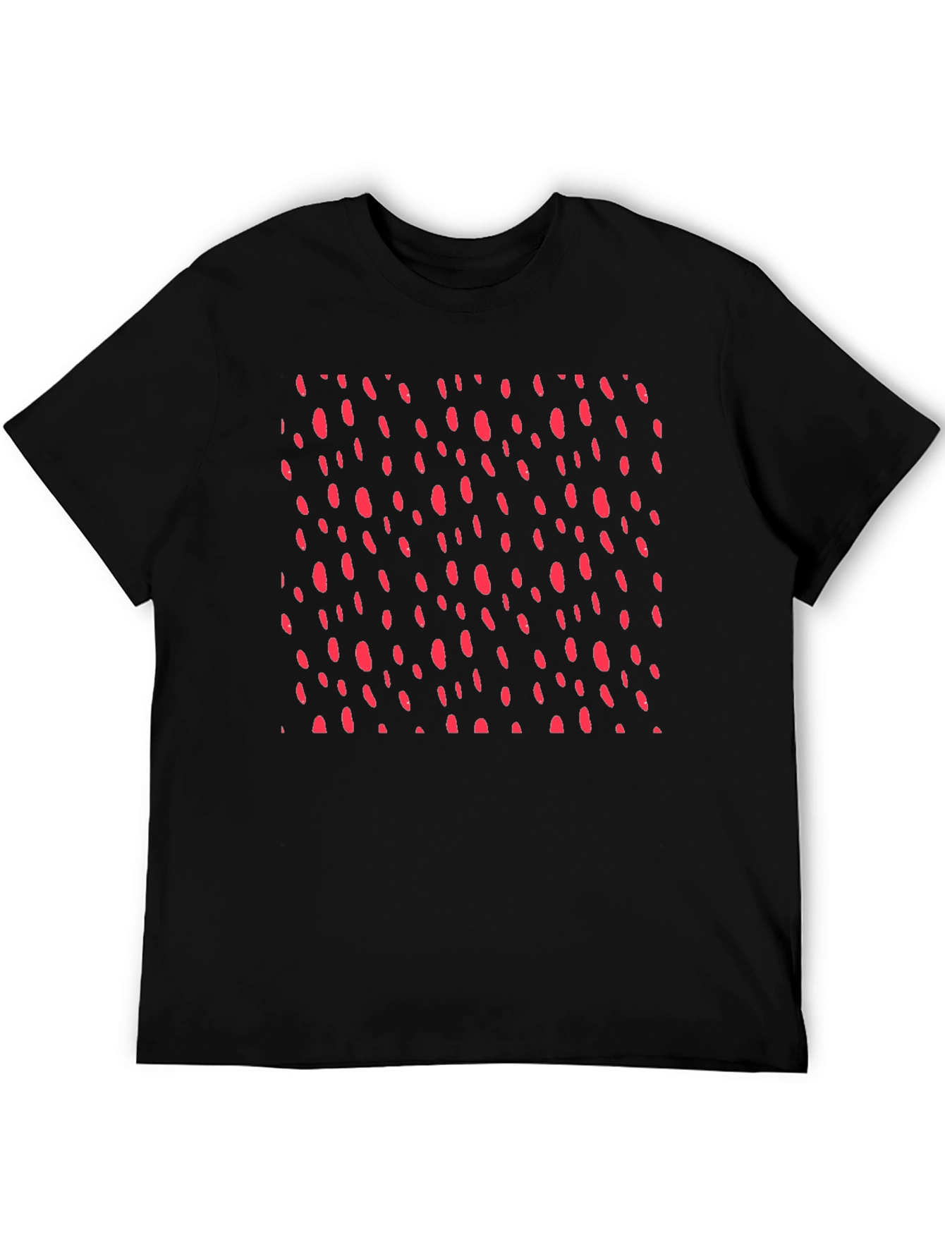 Modern Black T-Shirt with Red Dot Design