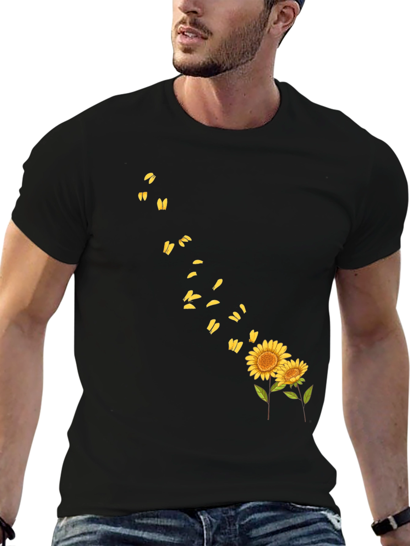 Sunflower Graphic Black T-Shirt
