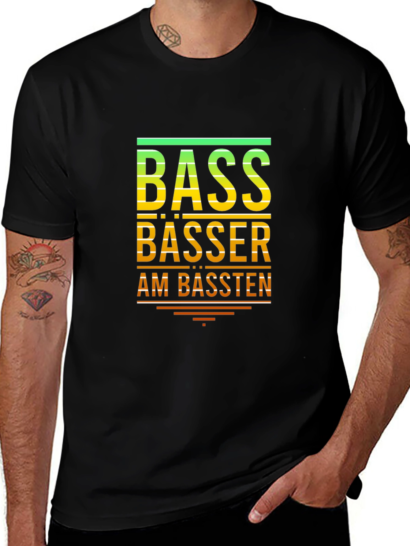 Bass Bässer Am Bässten T-Shirt - Black