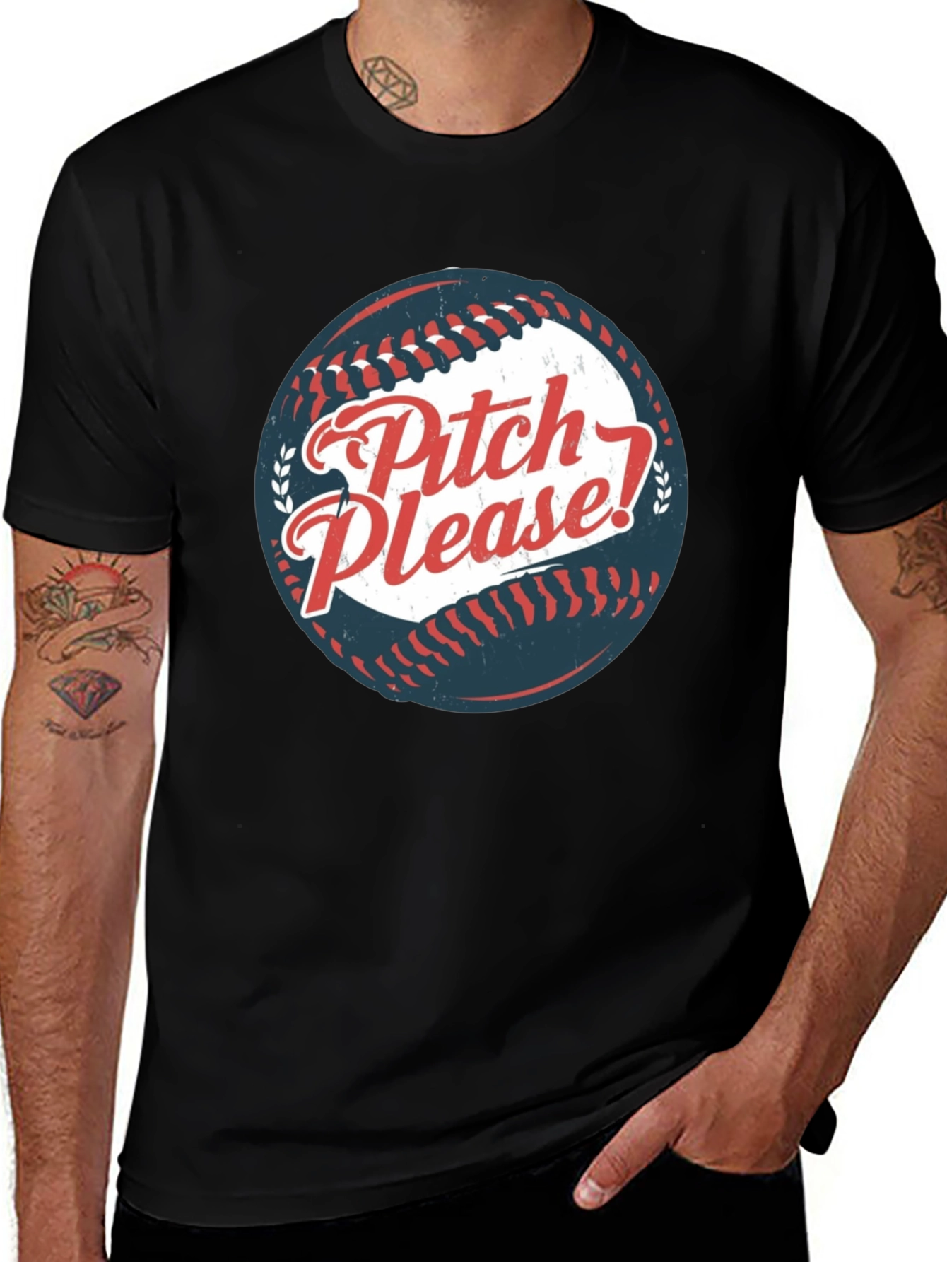 Pitch Please! Baseball Graphic T-Shirt