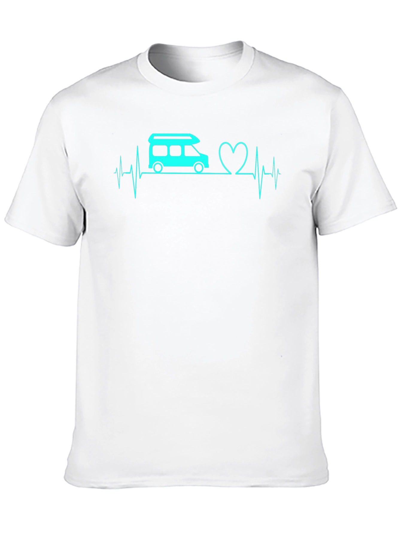 Camper Heartbeat Graphic Tee - Black