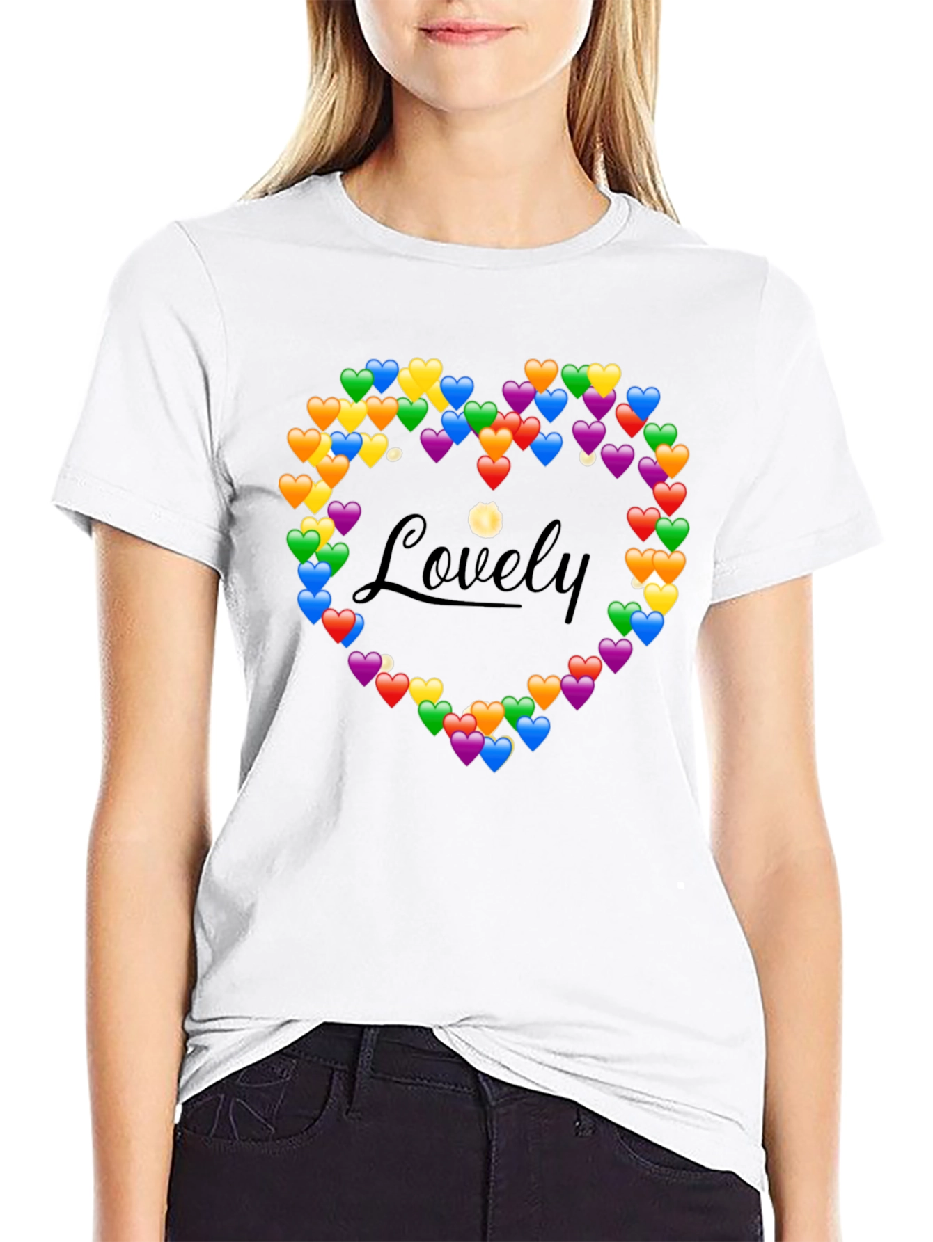 Lovely Heart Emoji Graphic T-Shirt