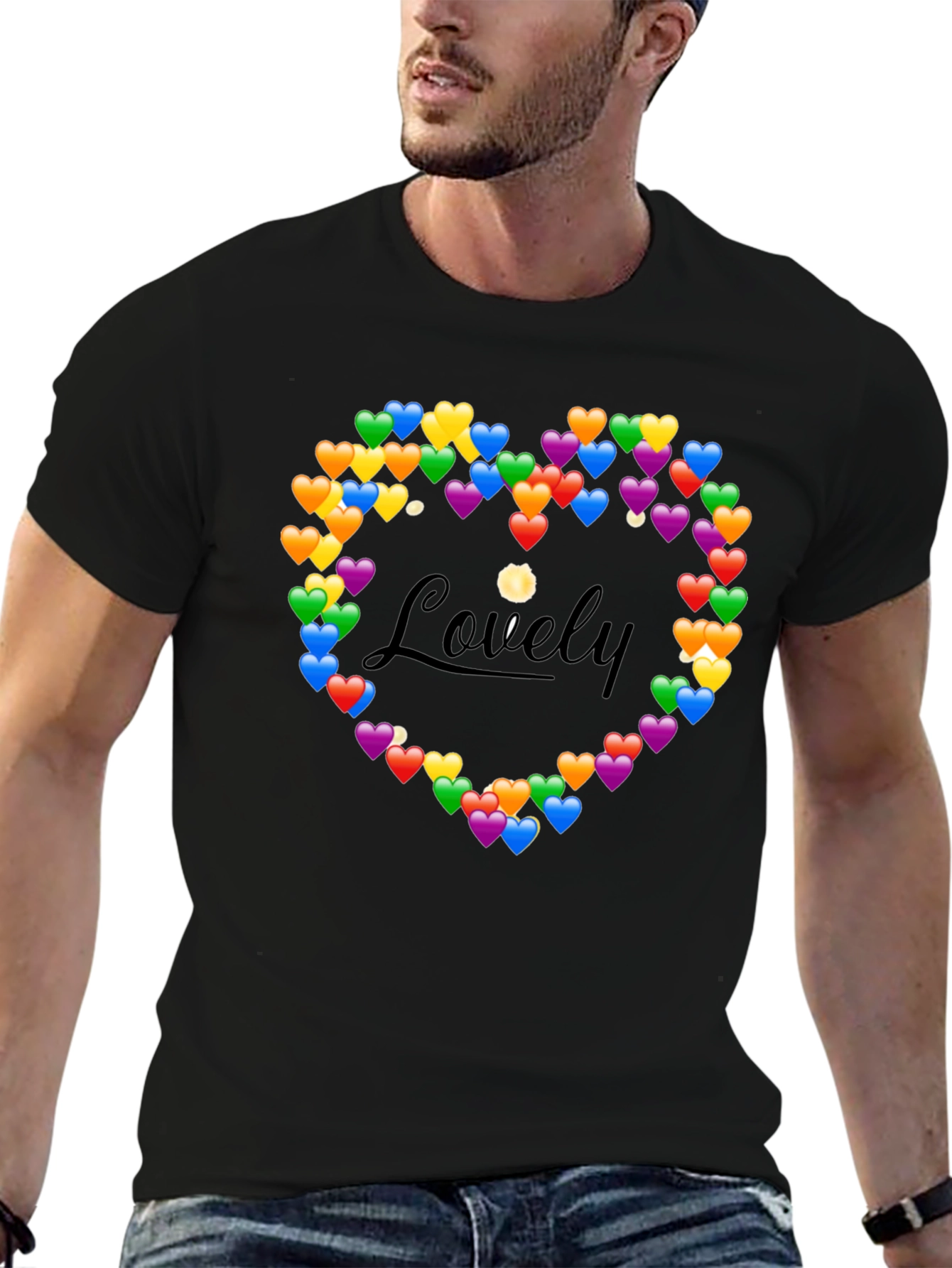 Lovely Heart Emoji Graphic T-Shirt