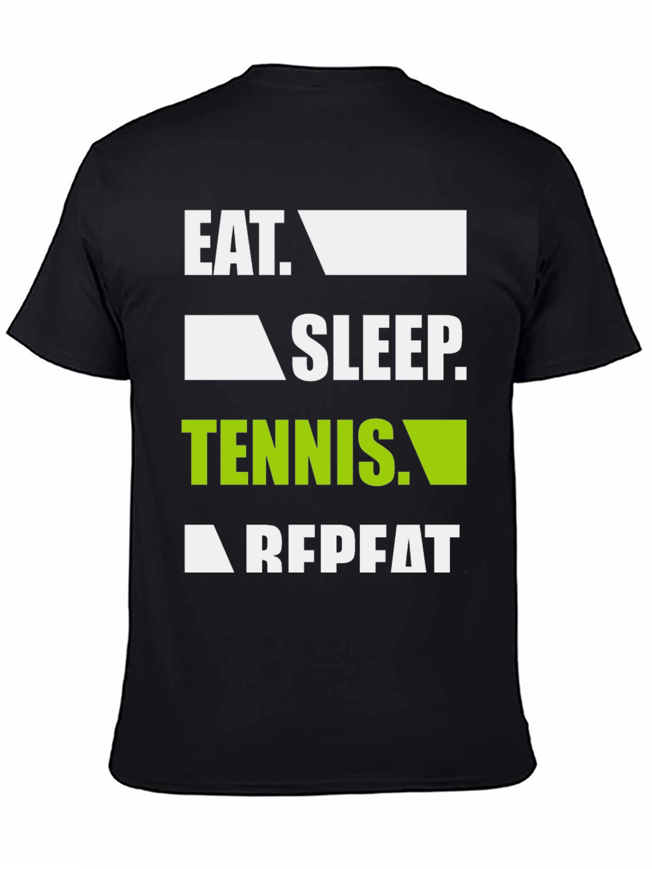Eat Sleep Tennis Repeat Black Graphic T-Shirt