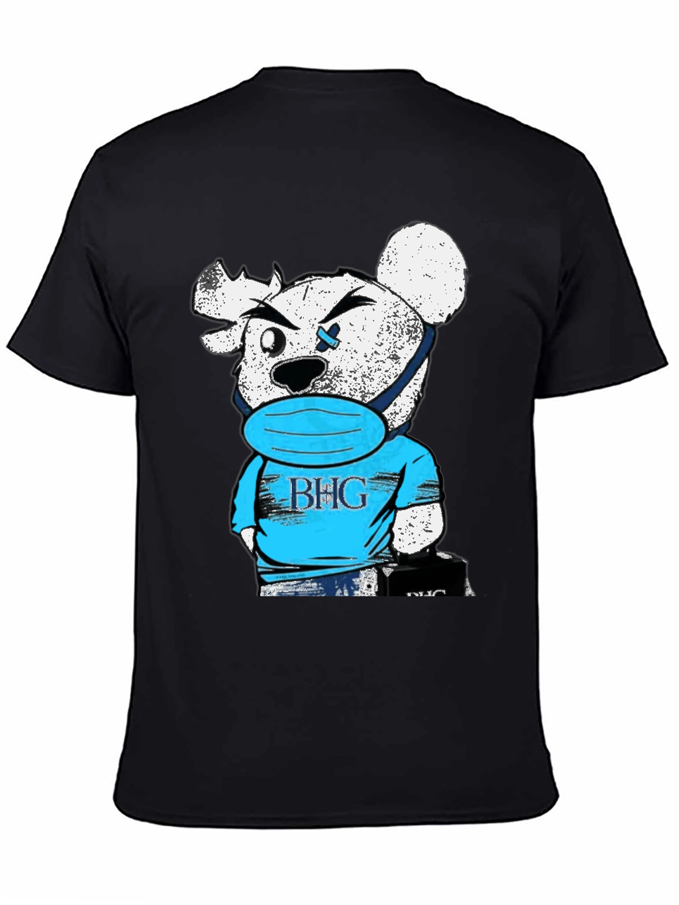 BHG Teddy Bear Face Mask Black T-Shirt
