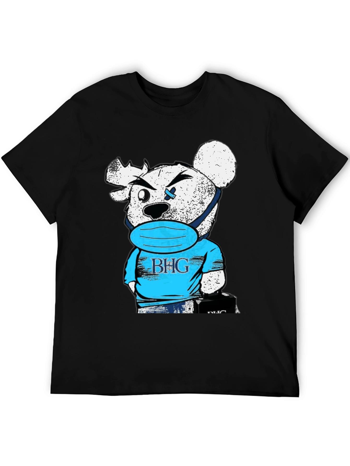 BHG Teddy Bear Face Mask Black T-Shirt