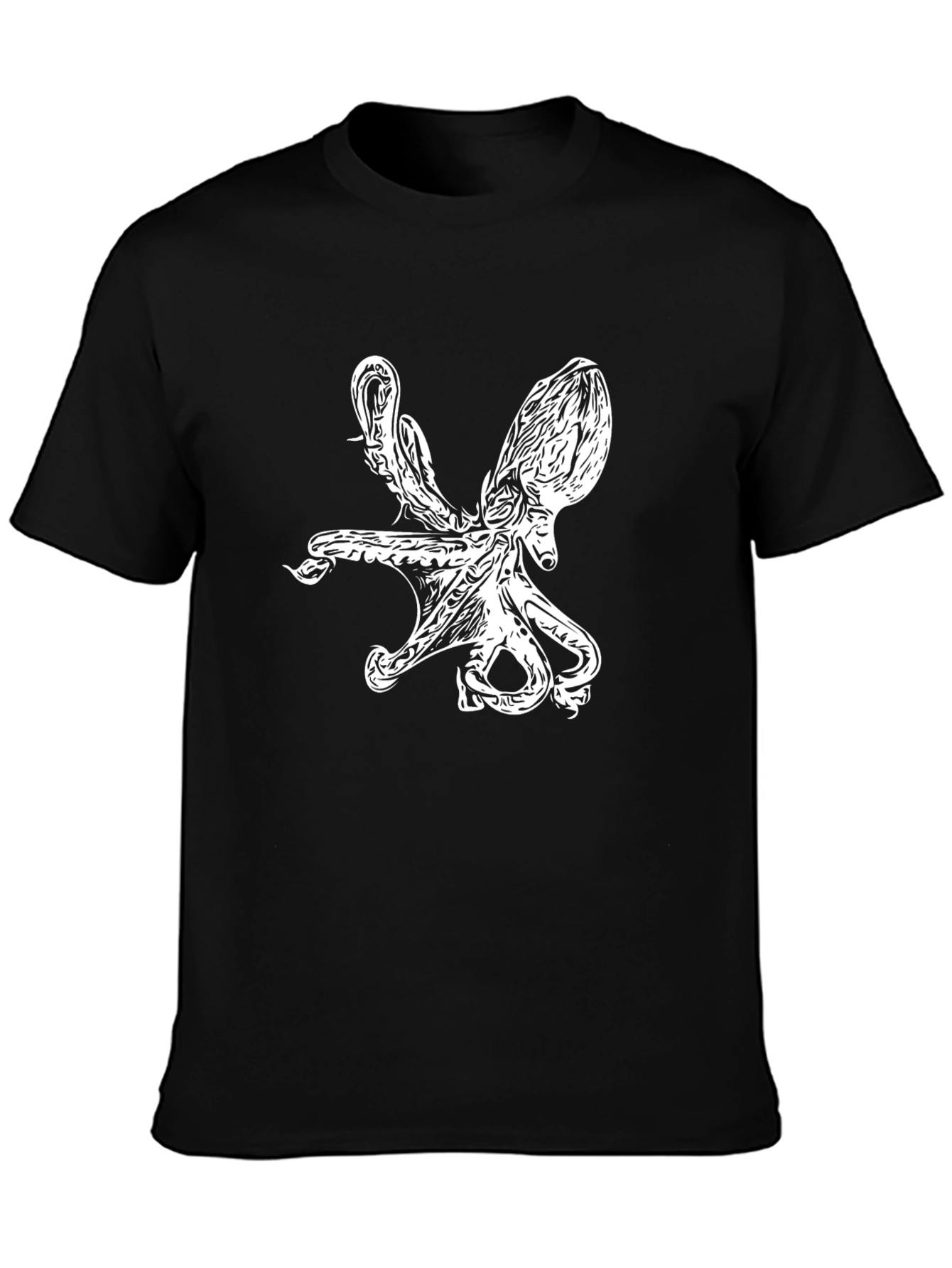 Octopus Graphic Black T-Shirt - Sea Creature Tee