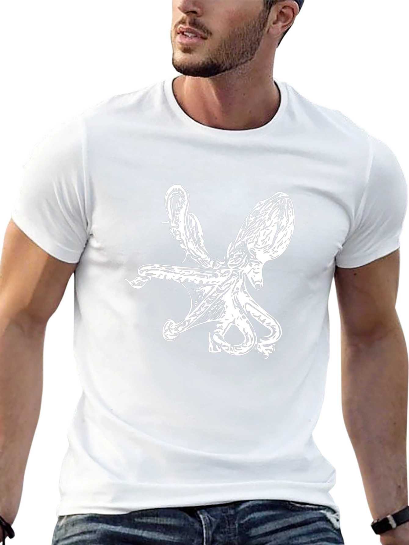 Octopus Graphic Black T-Shirt - Sea Creature Tee