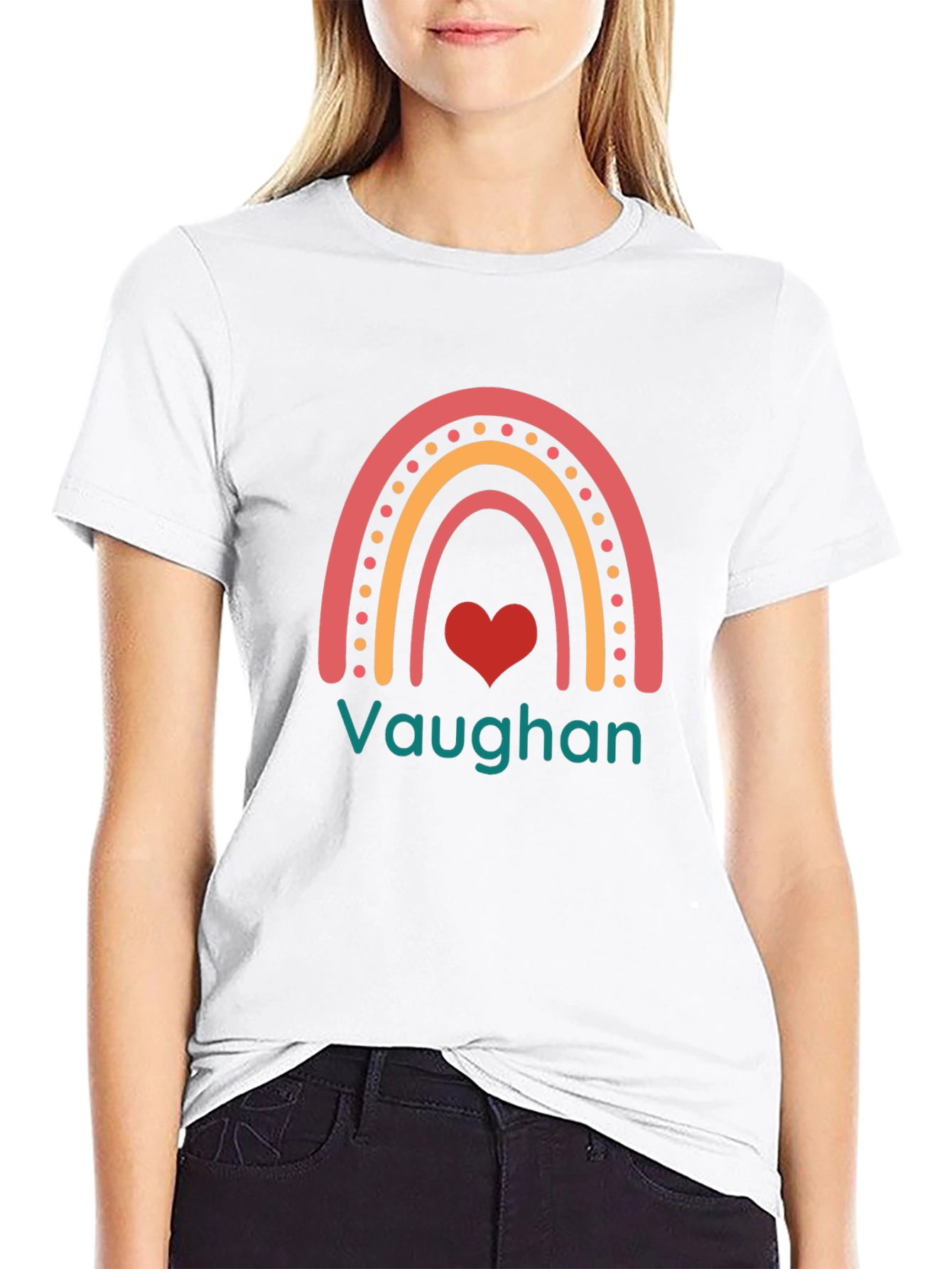 Vaughan Rainbow Heart Graphic T-Shirt