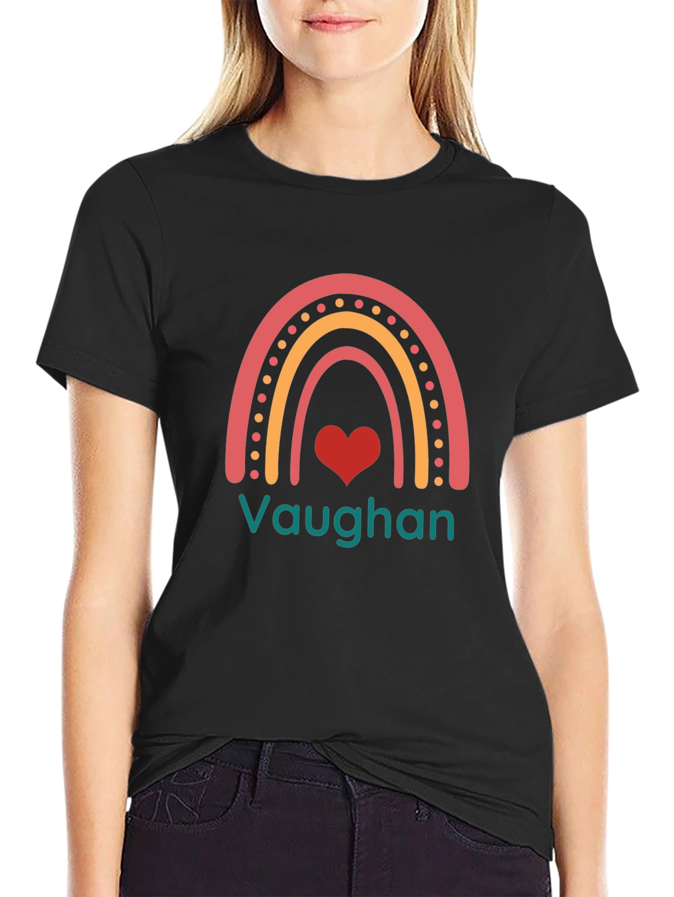 Vaughan Rainbow Heart Graphic T-Shirt