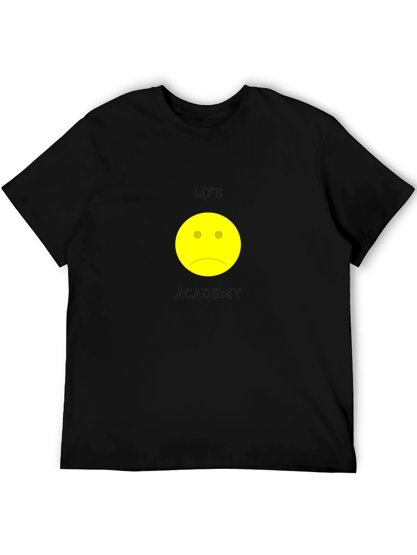 Life Academy Sad Face Black T-Shirt