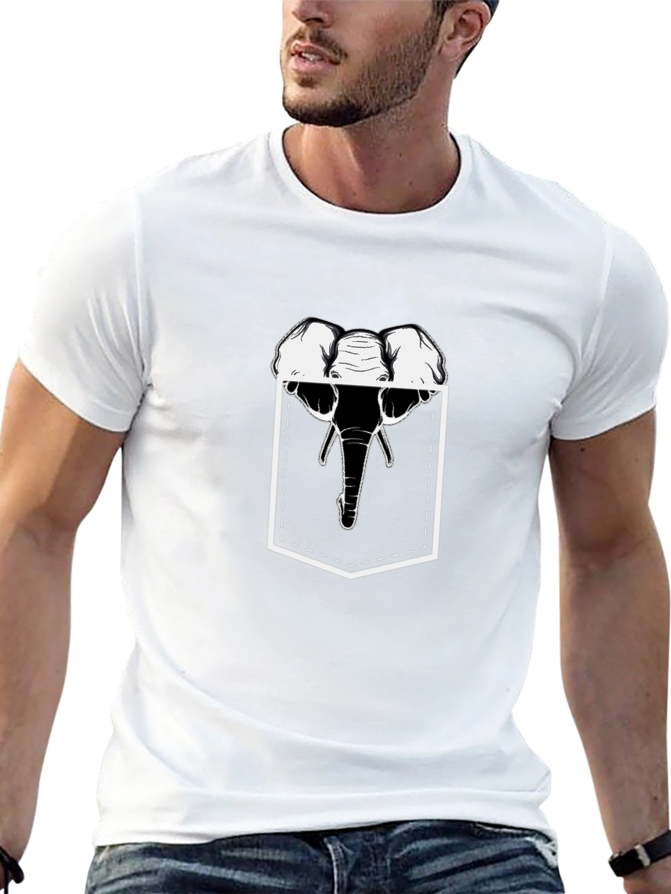 Elephant Pocket Graphic T-Shirt