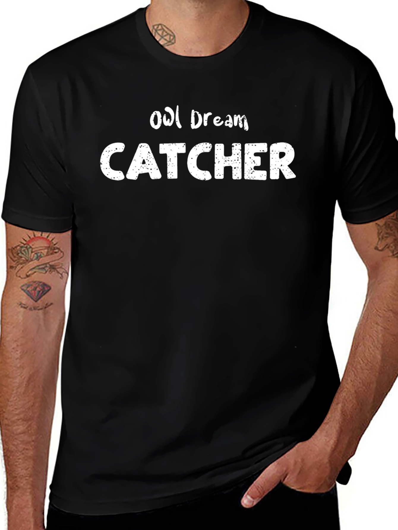 Owl Dream Catcher Graphic Tee - Black