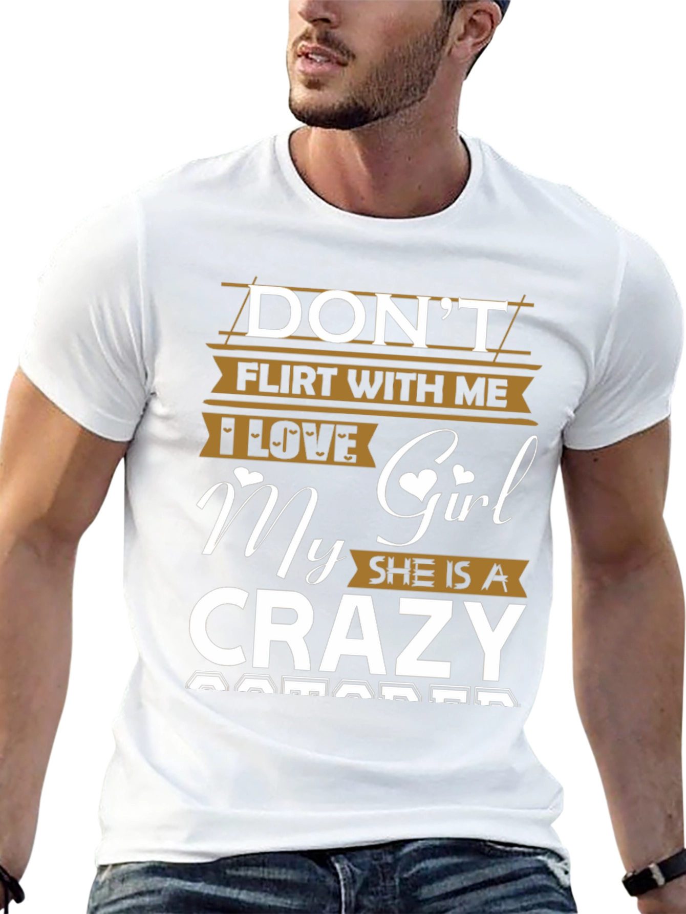Dont Flirt With Me Crazy Girl Black Graphic Tee